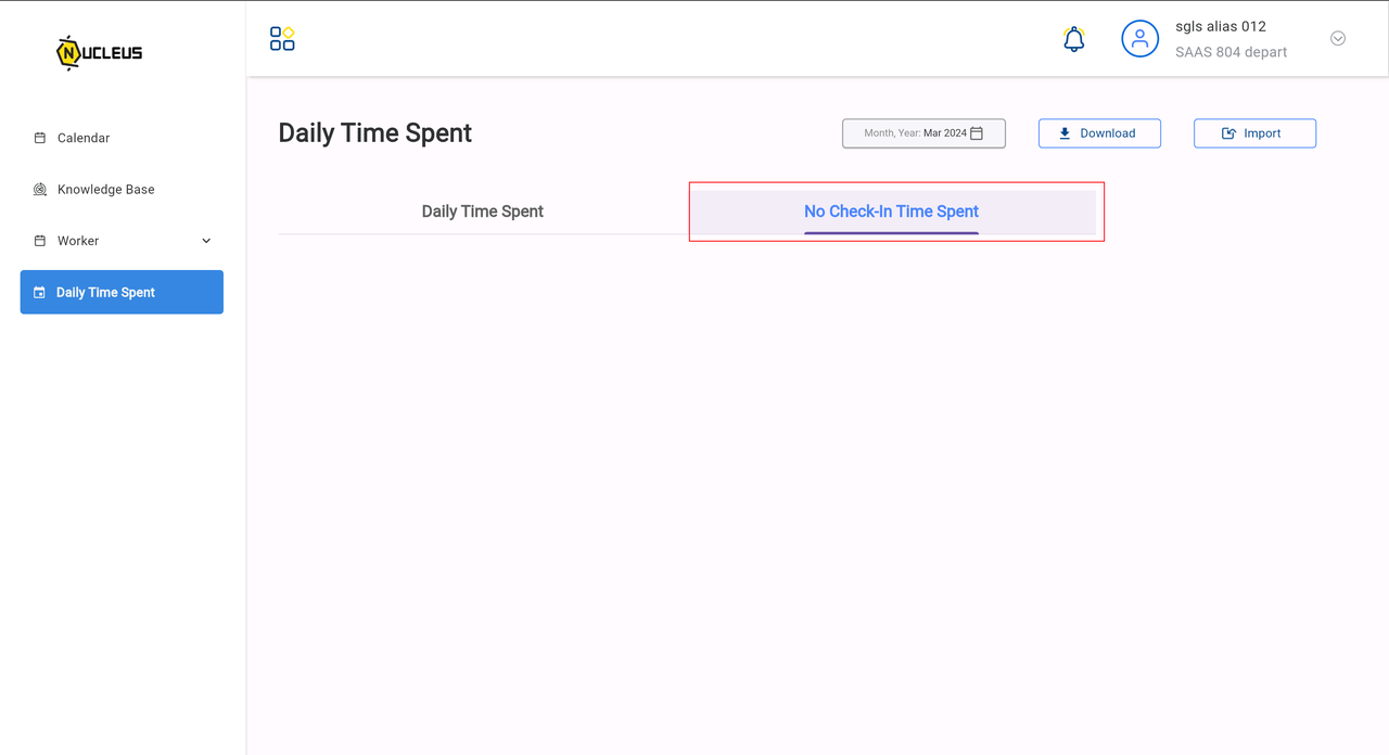 Image of No Check-In Time Spent Tab