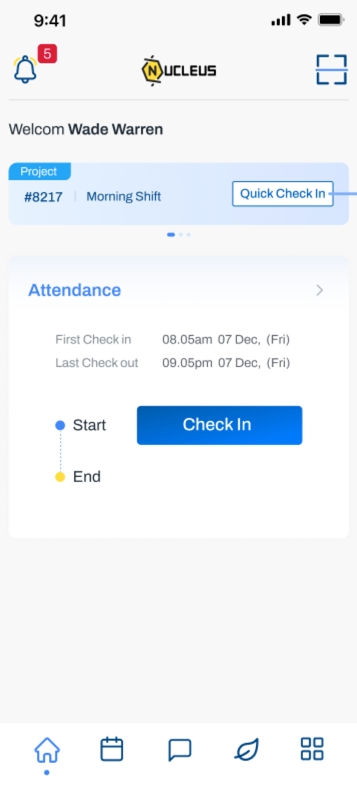 Quick Check-in Button